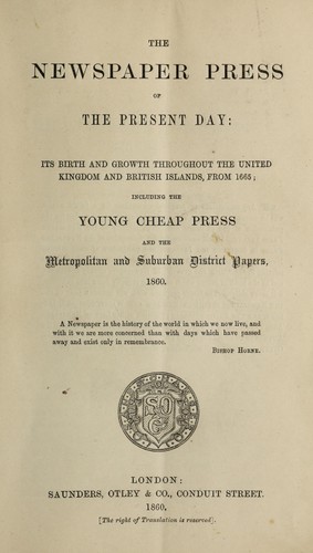 The newspaper press of the present day