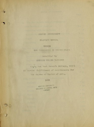 New tendencies in modern drama ..