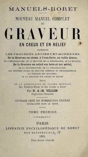 Nouveau manuel complet du graveur en creux et en relief