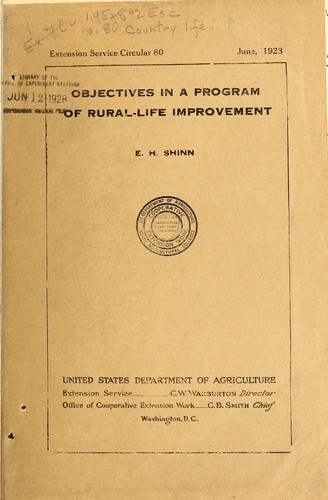 Objectives in a program of rural-life improvement