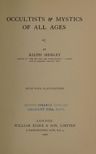 Occultists & mystics of all ages