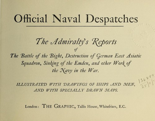 Official naval despatches