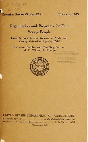 Organization and programs for farm young people