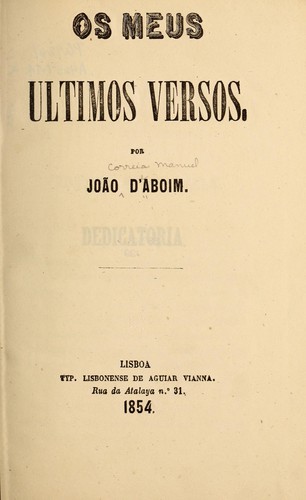 Os meus ultimos versos