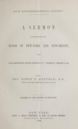 Our ecclesiastical polity