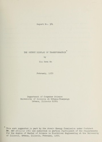 The output display of Transformatrix