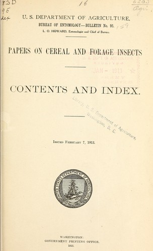 Papers on cereal and forage insects