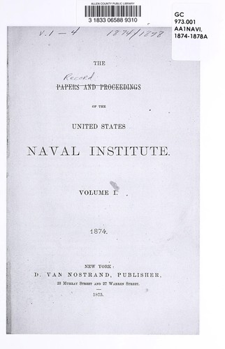 The papers and proceedings of the United States Naval Institute