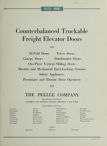 Peelle counterbalanced-truckable freight elevator doors