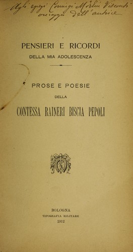Pensieri e ricordi della mia adolescenza