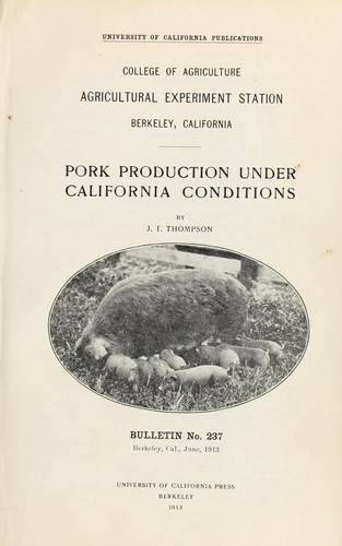 Pork production under California conditions