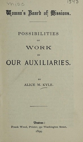Possibilities of work in our auxiliaries
