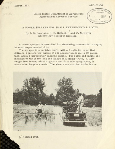 A power sprayer for small experimental plots