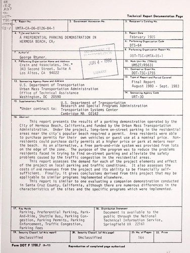 A preferential parking demonstration in Hermosa Beach, CA