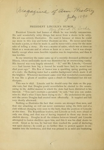 President Lincoln's humor