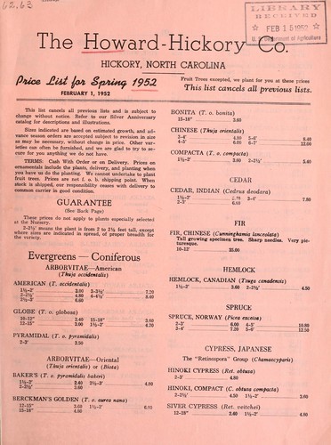 Price list for spring 1948