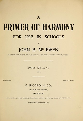 A primer of harmony for use in schools