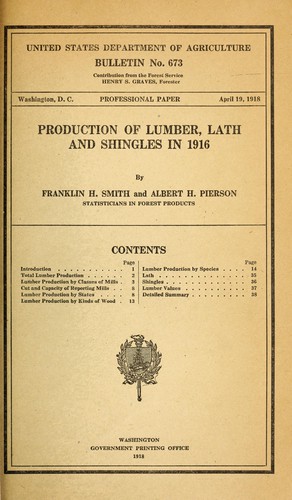 Production of lumber, lath, and shingles in 1916