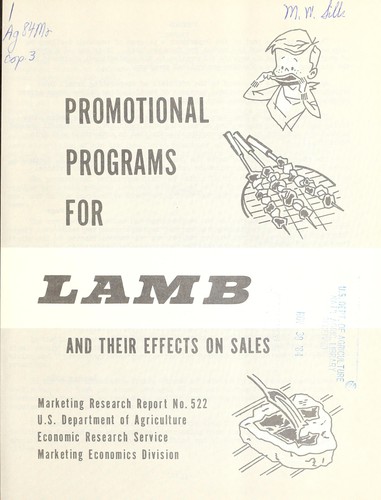 Promotional programs for lamb and their effects on sales