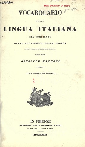 Vocabolario della lingua italiana