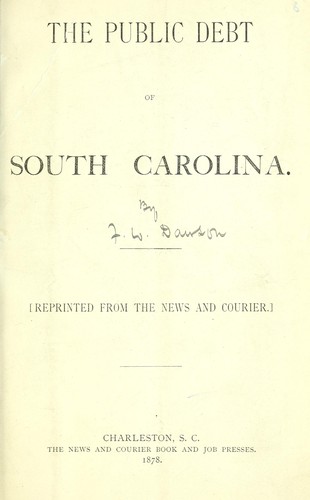The Public debt of South Carolina