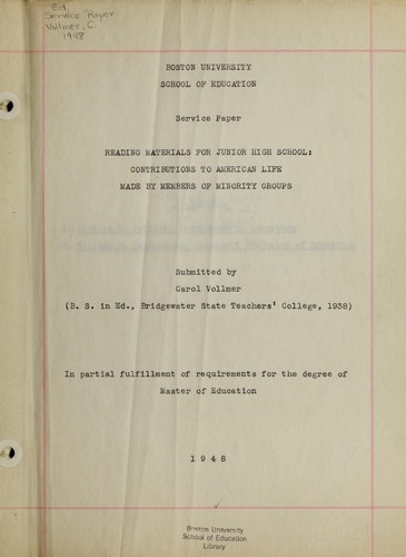 Reading materials for junior high school