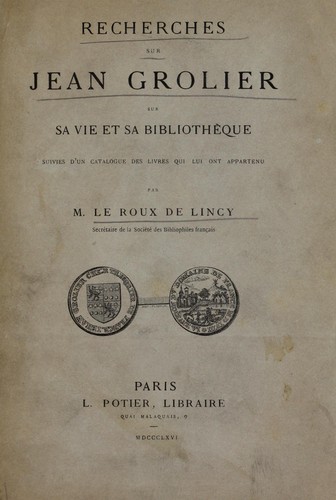 Recherches sur Jean Grolier