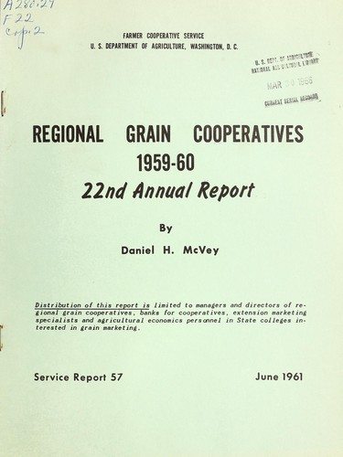 Regional grain cooperatives 1959-1960