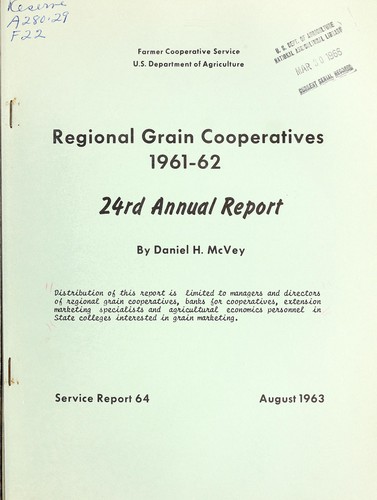 Regional grain cooperatives 1961-1962