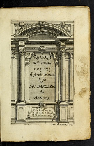 Regola delli cinque ordini d'architettura di M. Jac. Barozzio da Vignola