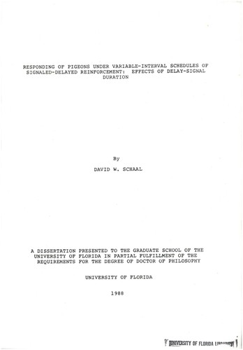 Responding of pigeons under variable-interval schedules of signaled-delayed reinforcement
