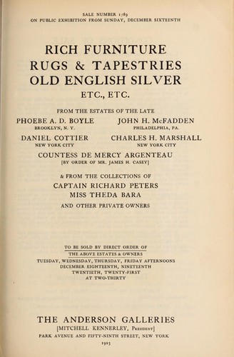 Rich furniture, rugs & tapestries, old English silver