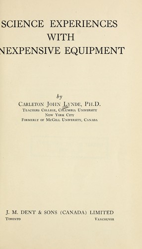 Science experiences with inexpensive equipment