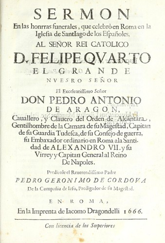 Sermon en las honrras funerales