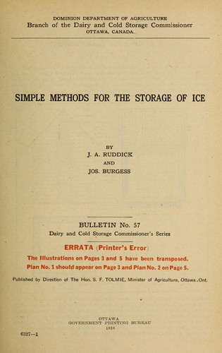 Simple Methods For the Storage of Ice