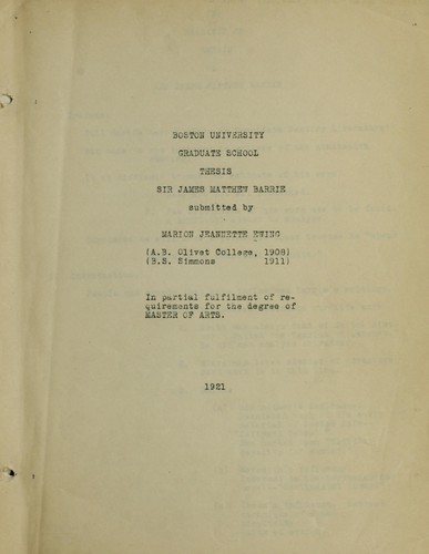 Sir James Matthew Barrie