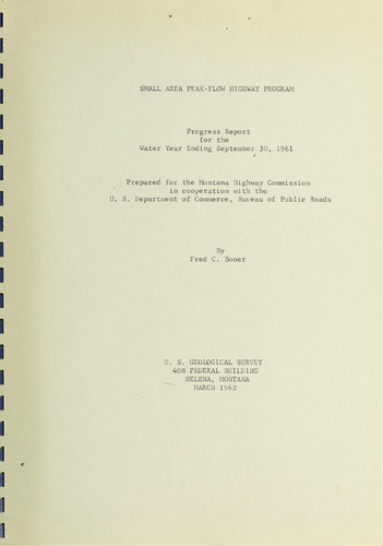 Small-area peak-flow highway program in Montana