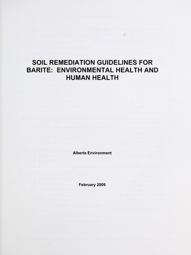 Soil remediation guidelines for Barite