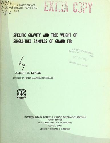 Specific gravity and tree weight of single-tree samples of grand fir
