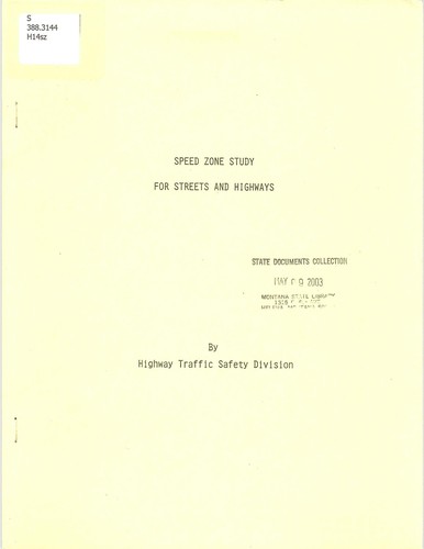 Speed zone study for streets and highways