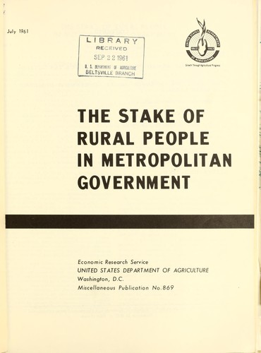 The stake of rural people in metropolitan government
