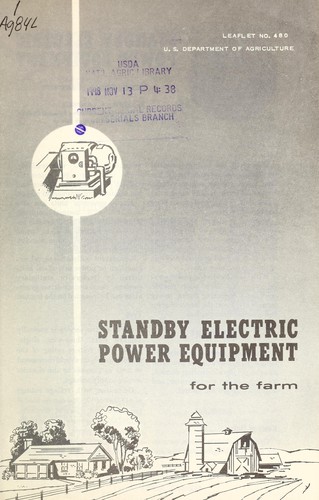Standby electric power equipment for the farm
