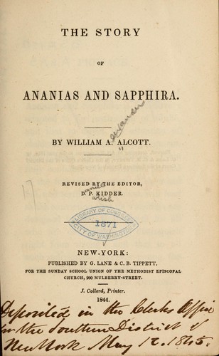 The story of Ananias and Sapphira