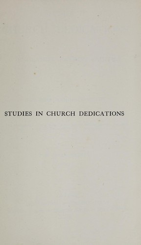 Studies in church dedications