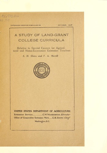 A study of land-grant college curricula relative to special courses for agricultural and home-economics extension teachers