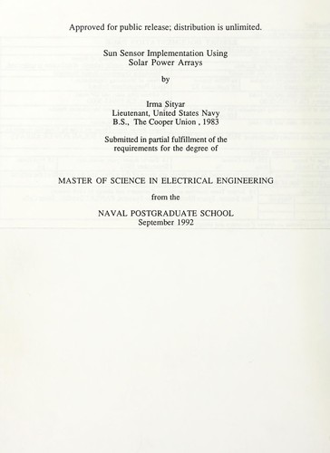 Sun sensor implementation using solar power arrays