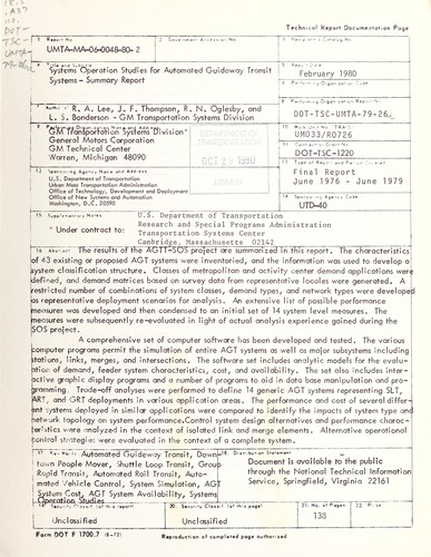 Systems operation studies for automated guideway transit systems