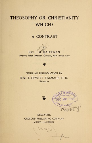 Theosophy or Christianity - which ?