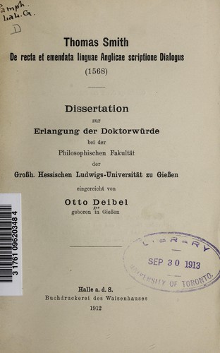 Thomas Smith, De recta et emendata linguae Anglicae scriptione Dialogus (1568)