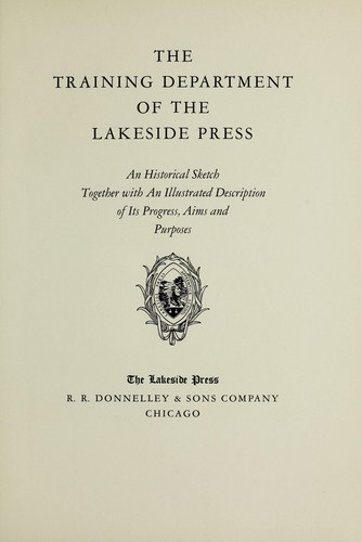 The training department of the Lakeside Press
